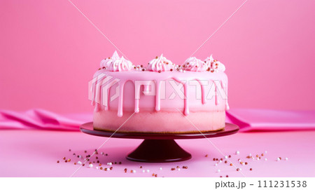 Sweet pink dessert against a matching backdrop 111231538