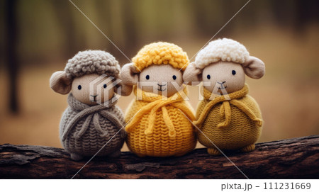 Delightful artisanal knitted toys for all ages. 111231669