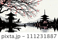 和紙の風合いを感じるイラスト 111231887
