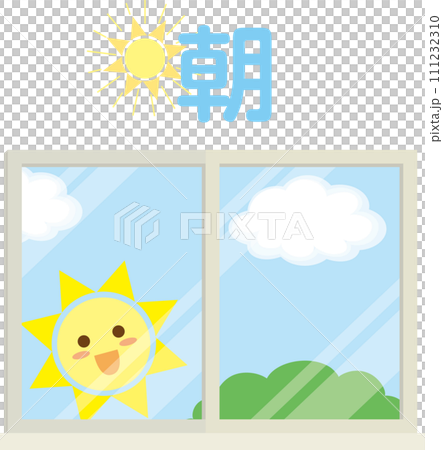 視窗插畫_時間的流動_早晨_附文字 111232310