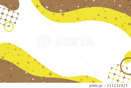 黄色と茶色と灰色を組み合わせたキラキラのフレーム背景 111232425