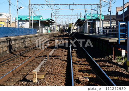 大山寺駅のプラットホーム(名古屋鉄道犬山線) 大山寺駅のプラットホーム(名古屋鉄道犬山線) 111232980