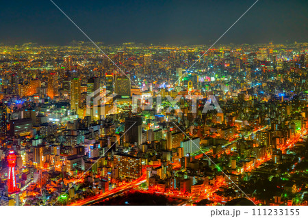 大阪夜景ミナミ中心街 大阪夜景ミナミ中心街 111233155