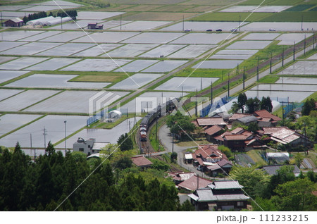 山口線 船平山俯瞰 DLやまぐち号 DE10重連 山口線 船平山俯瞰 DLやまぐち号 DE10重連 111233215