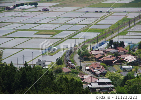 山口線 船平山俯瞰 DLやまぐち号 DE10重連 111233223