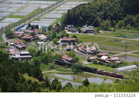 山口線 船平山俯瞰 DLやまぐち号 DE10重連 山口線 船平山俯瞰 DLやまぐち号 DE10重連 111233228