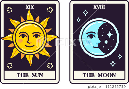 The Sun and The Moon Tarot card 111233739