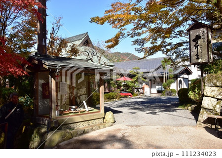 京都市 大原三千院参道沿いの大原温泉芹生(せりょう)と紅葉 京都市 大原三千院参道沿いの大原温泉芹生(せりょう)と紅葉 111234023