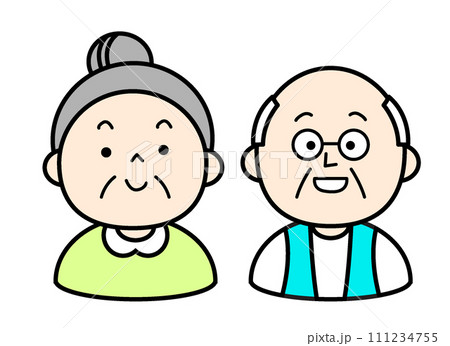 シンプルな人物イラスト シニアの夫婦 シンプルな人物イラスト シニアの夫婦 111234755
