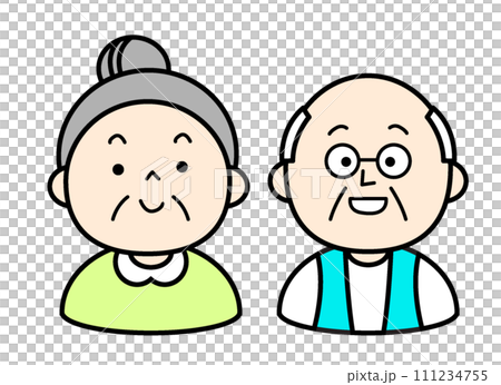 シンプルな人物イラスト シニアの夫婦 シンプルな人物イラスト シニアの夫婦 111234755