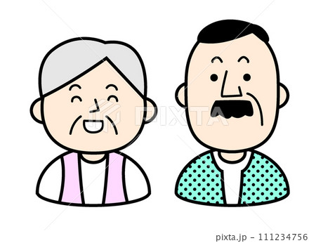 シンプルな人物イラスト シニアの夫婦 シンプルな人物イラスト シニアの夫婦 111234756