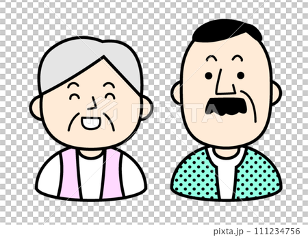 シンプルな人物イラスト シニアの夫婦 シンプルな人物イラスト シニアの夫婦 111234756