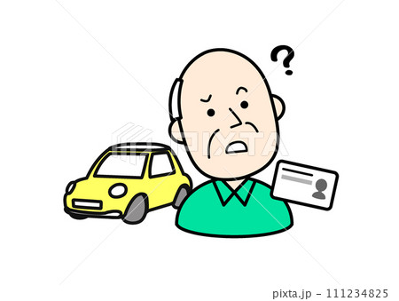 シンプルな人物イラスト 免許返納を考えるシニア シンプルな人物イラスト 免許返納を考えるシニア 111234825