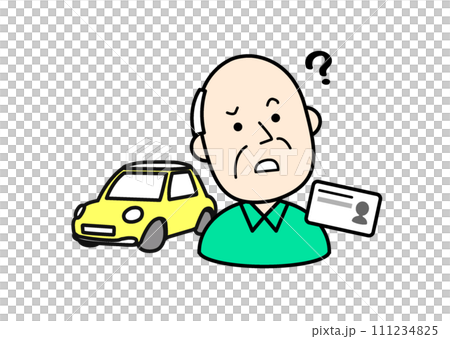 シンプルな人物イラスト 免許返納を考えるシニア シンプルな人物イラスト 免許返納を考えるシニア 111234825