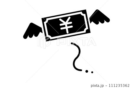 消費をイメージした黒のシルエットアイコン 消費をイメージした黒のシルエットアイコン 111235362