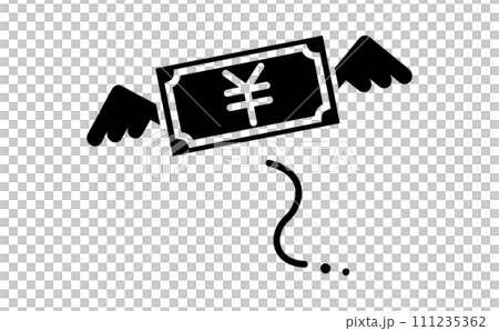 消費をイメージした黒のシルエットアイコン 消費をイメージした黒のシルエットアイコン 111235362