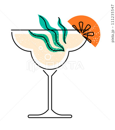 Cocktail glass drink vector illustration Cocktail glass drink vector illustration 111235547