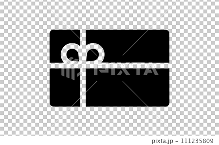 Gift card black silhouette icon Gift card black silhouette icon 111235809