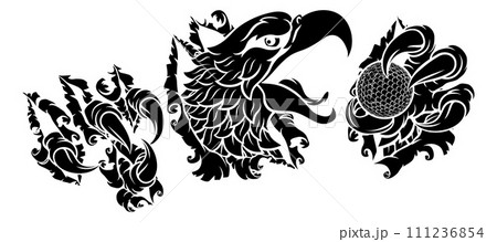 Bald Eagle Hawk Ripping Golf Ball Mascot 111236854