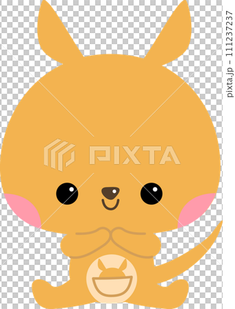 幼児向けのかわいいカンガルーのキャラクターイラスト 111237237