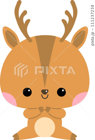 幼児向けのかわいいシカのキャラクターイラスト 111237238
