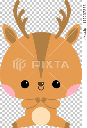 幼児向けのかわいいシカのキャラクターイラスト 111237238