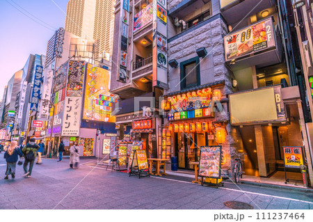 日本の東京都市景観 JN.1に…歌舞伎町一番街などを望む…光と影…再びマ姿も…マ不要＝1月15日 111237464