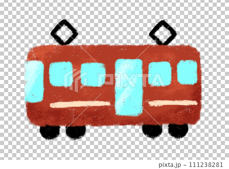 レトロな色の電車　クレヨンタッチ 111238281