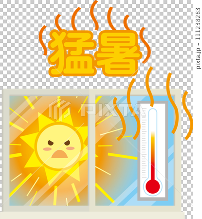 Window illustration_weather_scorching heat_text Window illustration_weather_scorching heat_text 111238283