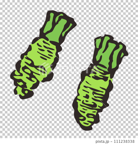 Illustration of wasabi drawn with a brush 111238338