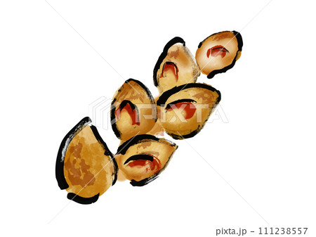 フランスのパン、　エピ手描きイラスト 111238557