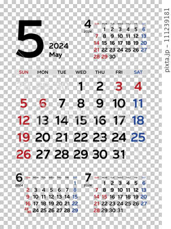 Calendar 2024 Reiwa 6 Simple Last Month Next Month Next Month May 111239181