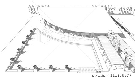 3D illustration of building project 111239377