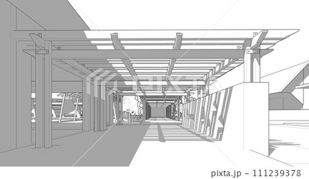 3D illustration of building project 3D illustration of building project 111239378