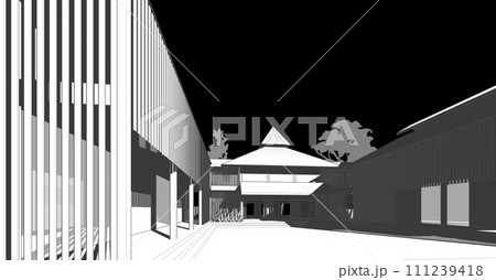 3D illustration of building project 3D illustration of building project 111239418
