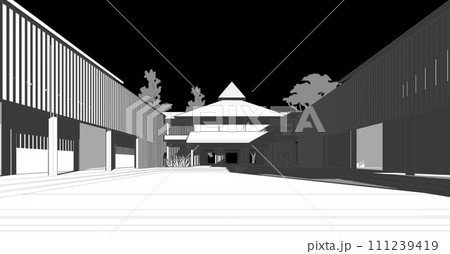 3D illustration of building project 3D illustration of building project 111239419