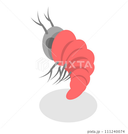 3D Isometric Flat Vector Set of Varieties Of Plankton. Item 7 111240074
