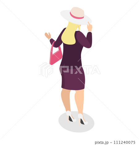 3D Isometric Flat Vector Set of Plus Size Style Girls. Item 4 3D Isometric Flat Vector Set of Plus Size Style Girls. Item 4 111240075