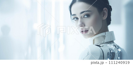 The concept of a humanoid robot technological era. 111240919