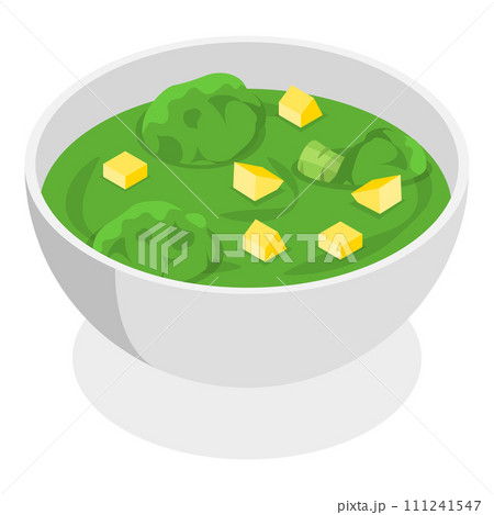 3D Isometric Flat Vector Set of Soup Bowls. Item 3 111241547
