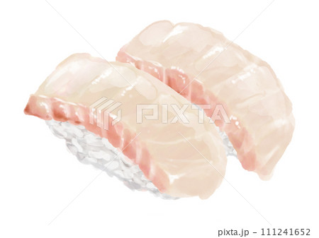 水彩の寿司_タイ01_3 水彩の寿司_タイ01_3 111241652