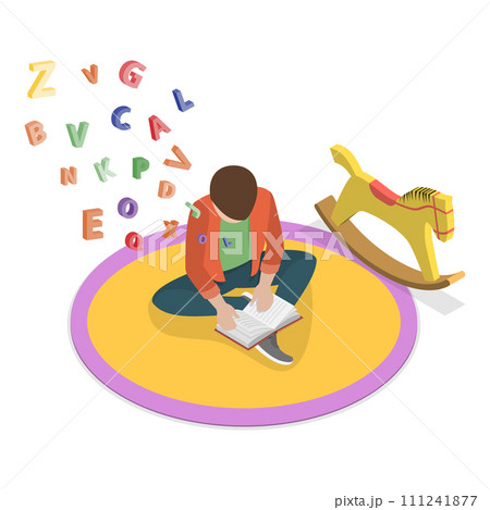 3D Isometric Flat Vector Illustration of Dyslexia. Item 1 111241877