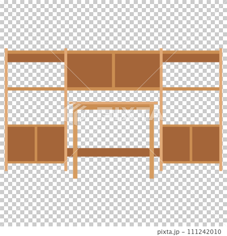 Illustration material of a simple desk with storage vector 111242010