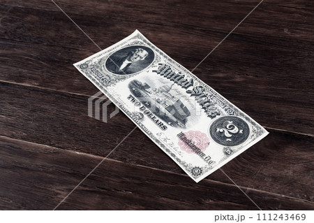 Old west period US 2 dollar banknotes 111243469