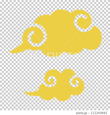 簡單的中國雲向量插畫素材 111243691