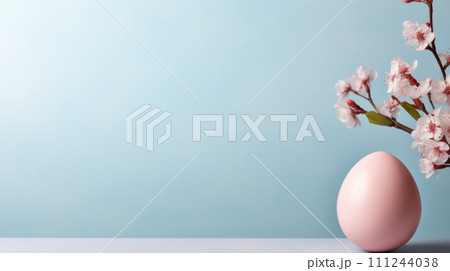 Elegant Easter Eggs with Cherry Blossoms 111244038