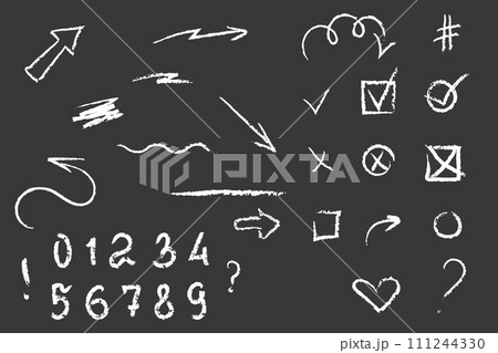 Set of Charcoal elements for notes Set of Charcoal elements for notes 111244330