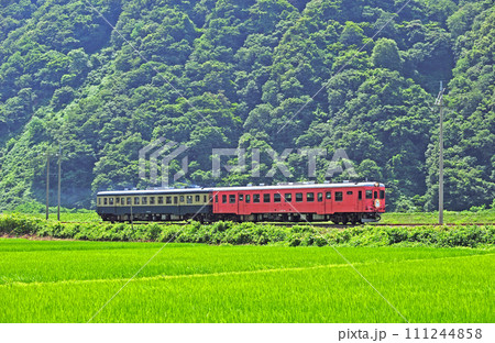 大糸線　小滝ー頸城大野　JR西日本　キハ52-156+キハ52-125（糸魚川）　糸魚川ジオパーク 111244858