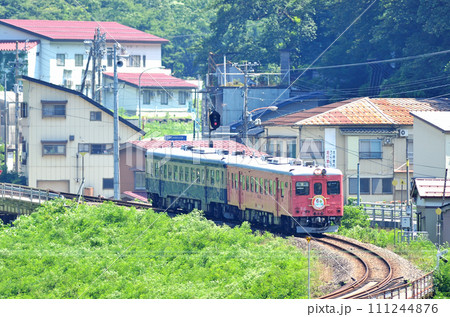 大糸線　平岩ー小滝　JR西日本　キハ52-156+キハ52-125（糸魚川）　糸魚川ジオパーク 111244876