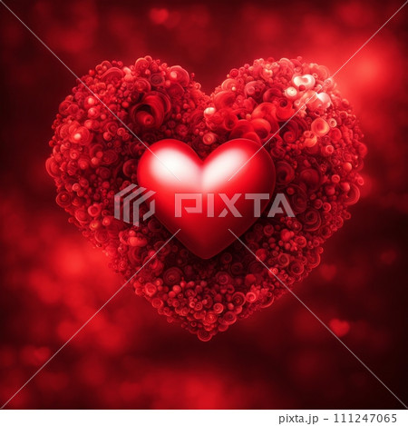 Red Heart shape with bokeh background Red Heart shape with bokeh background 111247065